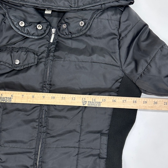Y2K Converse One Star Women’s Black Hooded Jacket Puffer Coat size Small (D67)‎ - Picture 10 of 15